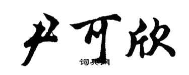 胡问遂尹可欣行书个性签名怎么写