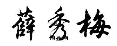 胡问遂薛秀梅行书个性签名怎么写