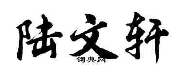 胡问遂陆文轩行书个性签名怎么写