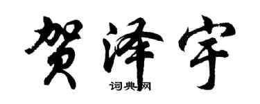胡问遂贺泽宇行书个性签名怎么写