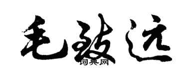胡问遂毛致远行书个性签名怎么写