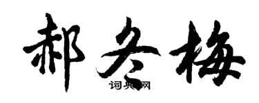 胡问遂郝冬梅行书个性签名怎么写