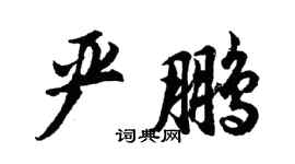 胡问遂严鹏行书个性签名怎么写