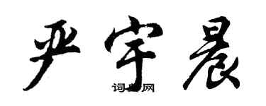 胡问遂严宇晨行书个性签名怎么写