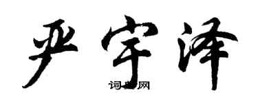 胡问遂严宇泽行书个性签名怎么写
