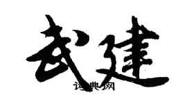 胡问遂武建行书个性签名怎么写