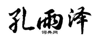 胡问遂孔雨泽行书个性签名怎么写