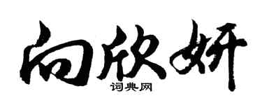 胡问遂向欣妍行书个性签名怎么写