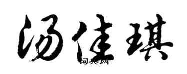 胡问遂汤佳琪行书个性签名怎么写