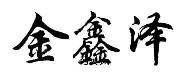 胡问遂金鑫泽行书个性签名怎么写