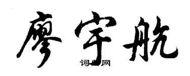 胡问遂廖宇航行书个性签名怎么写