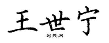 丁谦王世宁楷书个性签名怎么写