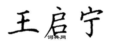丁谦王启宁楷书个性签名怎么写