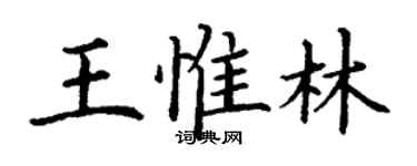 丁谦王惟林楷书个性签名怎么写