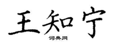 丁谦王知宁楷书个性签名怎么写