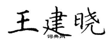 丁谦王建晓楷书个性签名怎么写