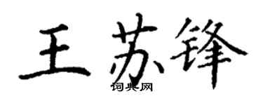 丁谦王苏锋楷书个性签名怎么写