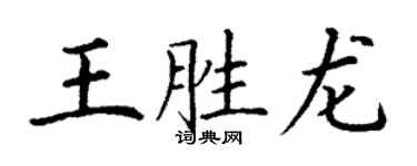 丁谦王胜龙楷书个性签名怎么写