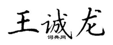 丁谦王诚龙楷书个性签名怎么写