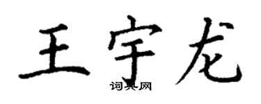 丁谦王宇龙楷书个性签名怎么写
