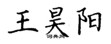 丁谦王昊阳楷书个性签名怎么写
