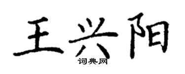 丁谦王兴阳楷书个性签名怎么写