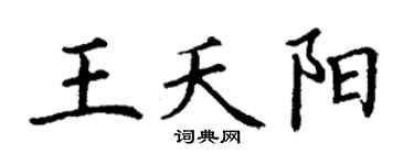 丁谦王夭阳楷书个性签名怎么写
