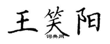 丁谦王笑阳楷书个性签名怎么写