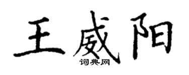 丁谦王威阳楷书个性签名怎么写