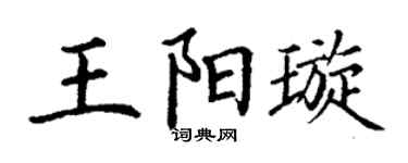 丁谦王阳璇楷书个性签名怎么写