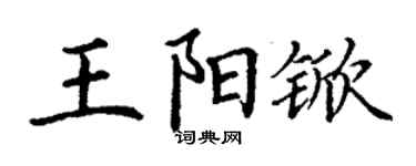 丁谦王阳锨楷书个性签名怎么写