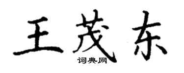 丁谦王茂东楷书个性签名怎么写