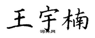 丁谦王宇楠楷书个性签名怎么写