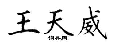 丁谦王天威楷书个性签名怎么写