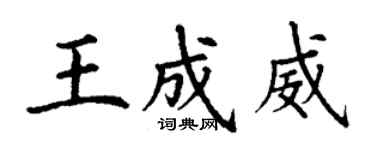 丁谦王成威楷书个性签名怎么写
