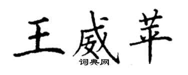 丁谦王威苹楷书个性签名怎么写