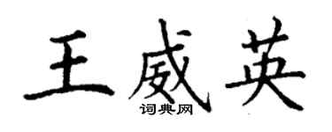 丁谦王威英楷书个性签名怎么写