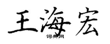 丁谦王海宏楷书个性签名怎么写