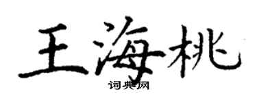 丁谦王海桃楷书个性签名怎么写