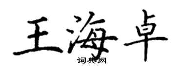 丁谦王海卓楷书个性签名怎么写