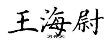 丁谦王海尉楷书个性签名怎么写