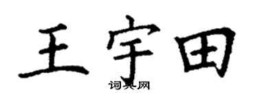 丁谦王宇田楷书个性签名怎么写