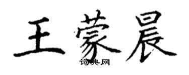 丁谦王蒙晨楷书个性签名怎么写