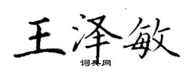 丁谦王泽敏楷书个性签名怎么写