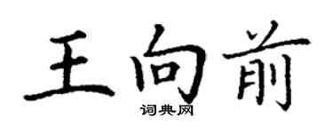 丁谦王向前楷书个性签名怎么写