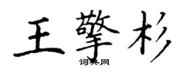 丁谦王擎杉楷书个性签名怎么写