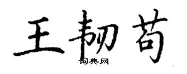 丁谦王韧苟楷书个性签名怎么写