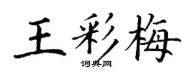 丁谦王彩梅楷书个性签名怎么写