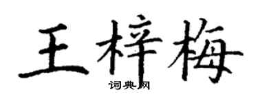 丁谦王梓梅楷书个性签名怎么写