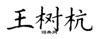 丁谦王树杭楷书个性签名怎么写